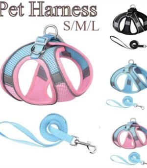 Breathable Reflective Dog Cat Harness with Leash